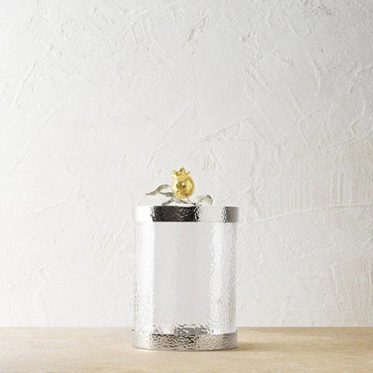 Pomegranate Silver & Gold Canister / S