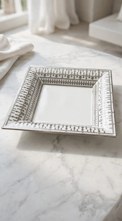 Tiara Blanc/Platine Large Tray
