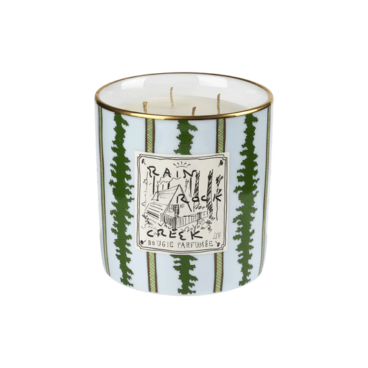 Decorative Large  Candle  Rain Rock  Creek