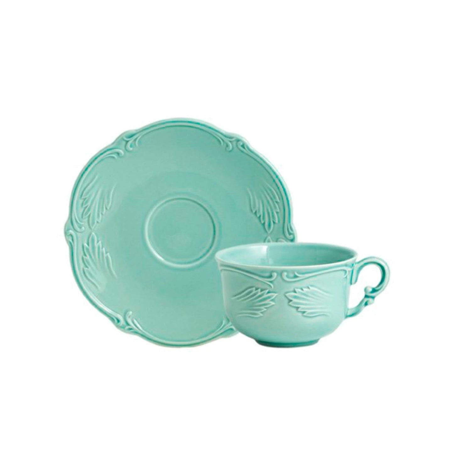 Rocaille Celadon Set of 2 Tea Cups&Saucers