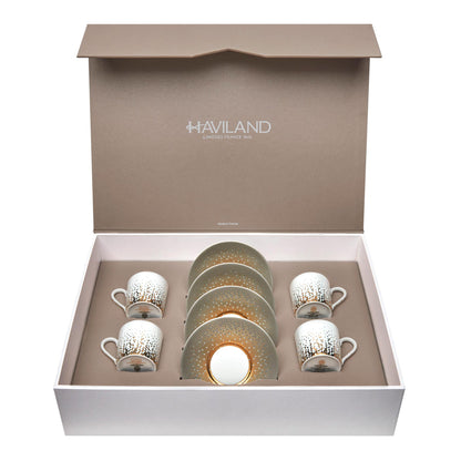 Souffle D'or Set of 4 Coffee Cups and Saucers