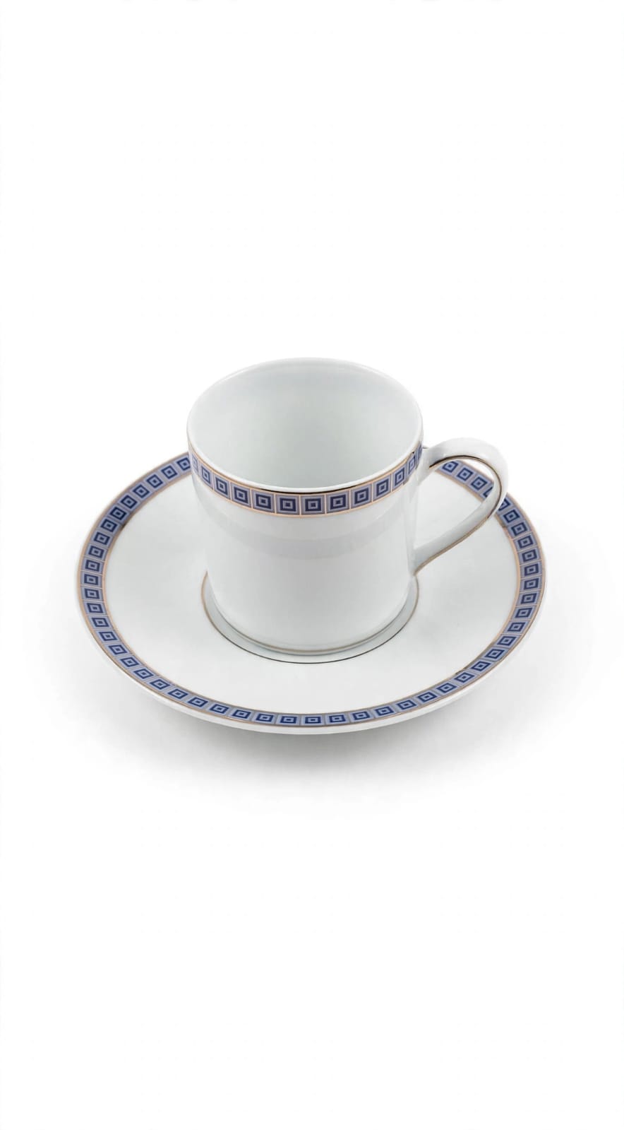 Athena  Navy Coffee Cup And Saucer