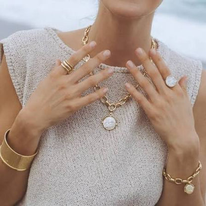 Pegasus Pearl Coin Signet Ring