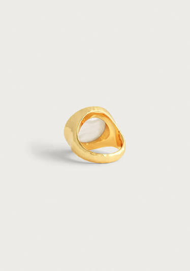 Pegasus Pearl Coin Signet Ring