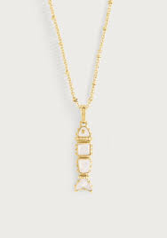 Milos Stone Fish Charm - Pearl