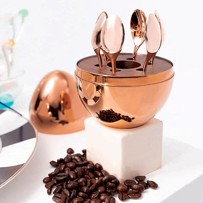 Mood 6-piece rose-gold espresso set with chest