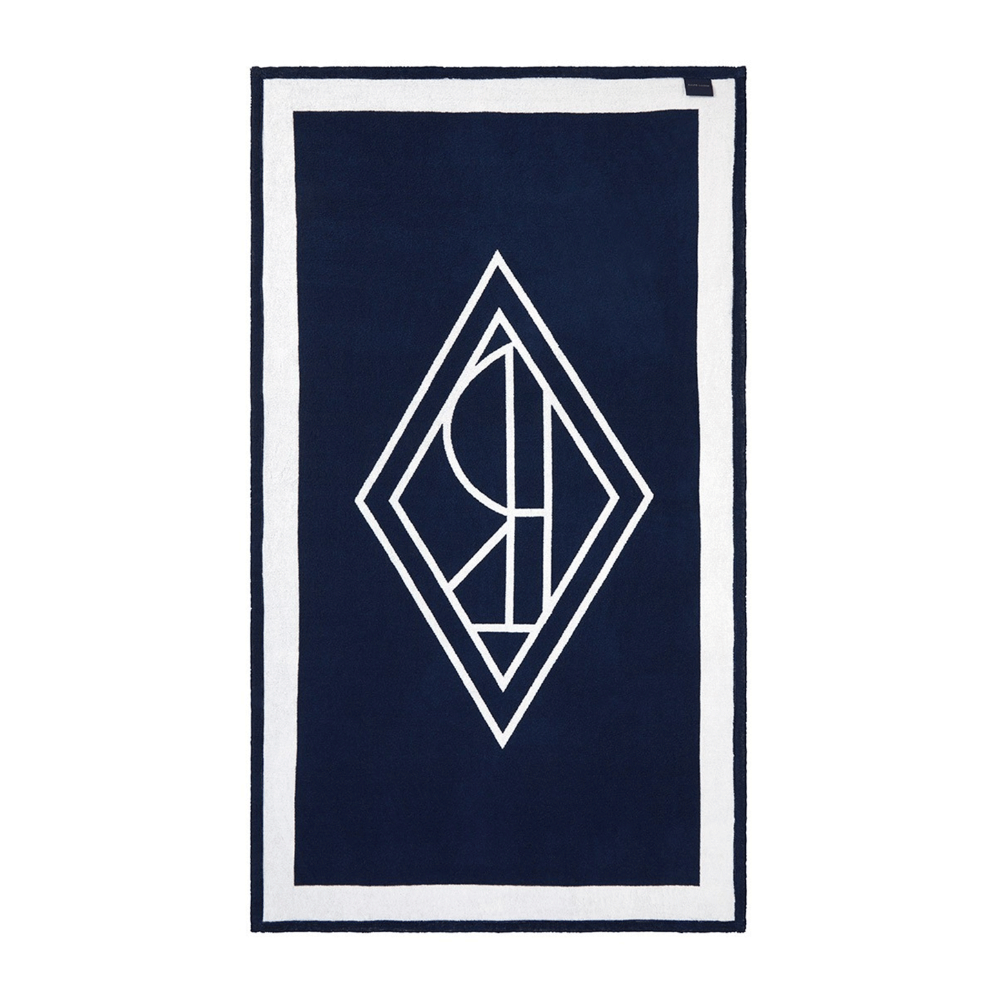 Blair White Navy Beach towel