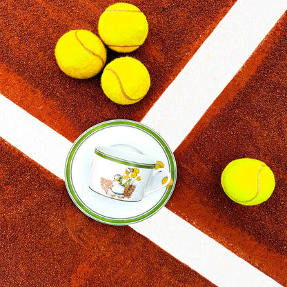 Les Weekends de Mlle Tennis Set of 2 teacups & saucers