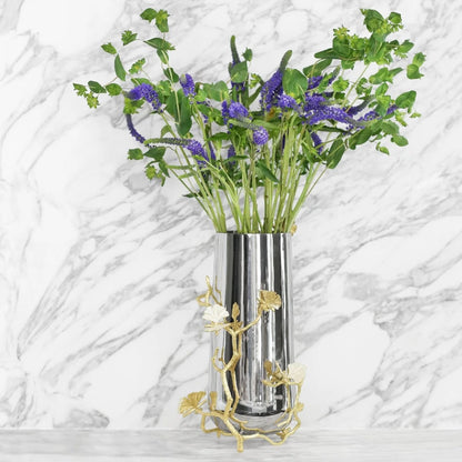 Butterfly Ginkgo Gold Vase /L