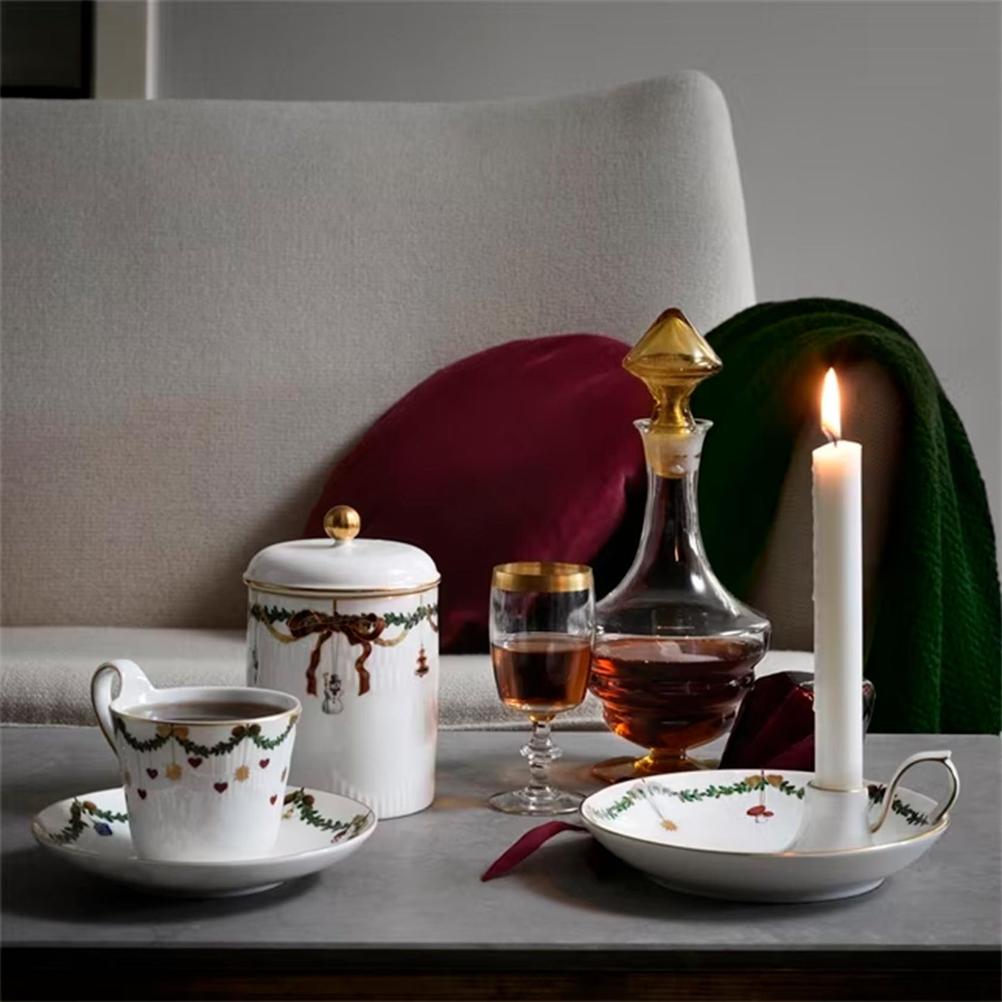 Star Fluted Christmas Candle Holder