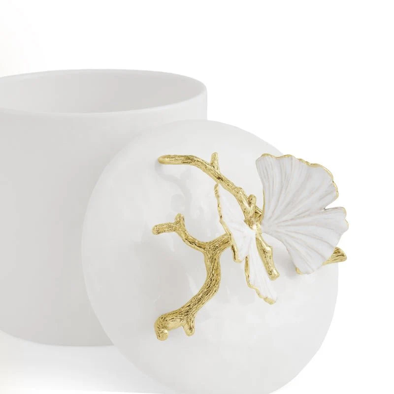 Butterfly Ginkgo Gold Porcelain Canister XS