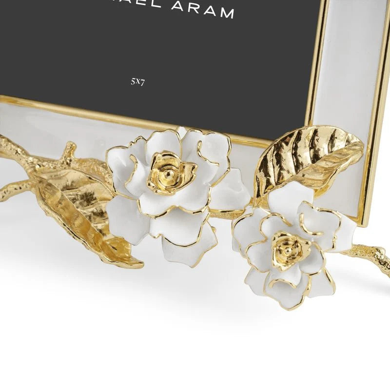 Gardenia Enameled White Frame