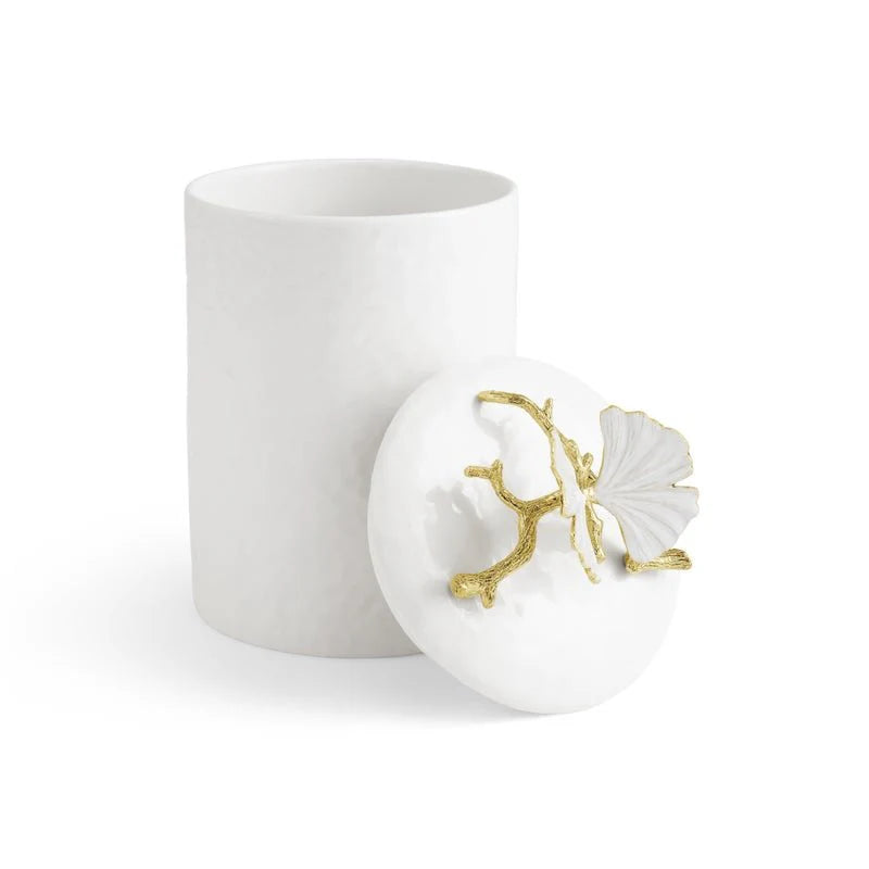 Butterfly Ginkgo Gold Porcelain Canister M