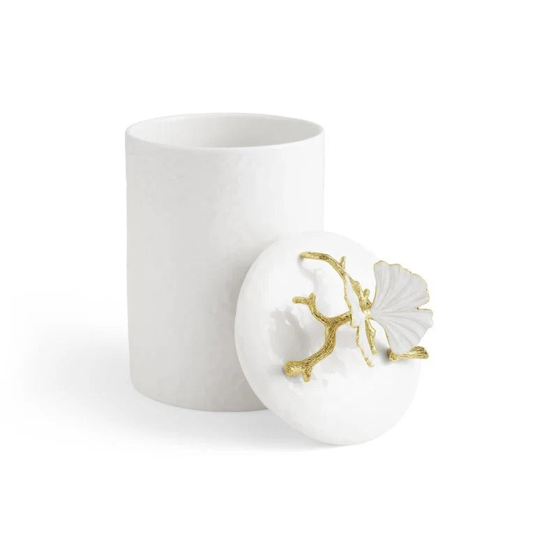 Butterfly Ginkgo Gold Porcelain Canister S