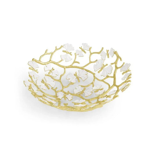 Butterfly Gingko Gold Bread Basket by Michael Aram