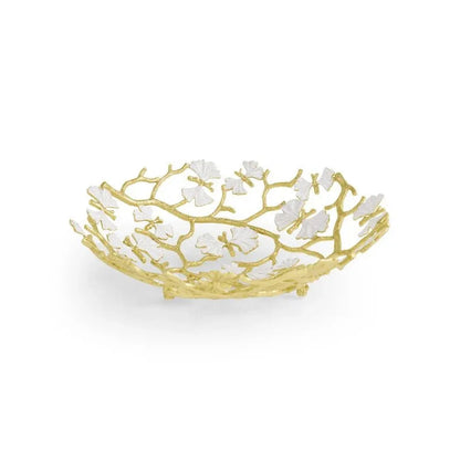 Butterfly Gingko Gold Bread Basket
