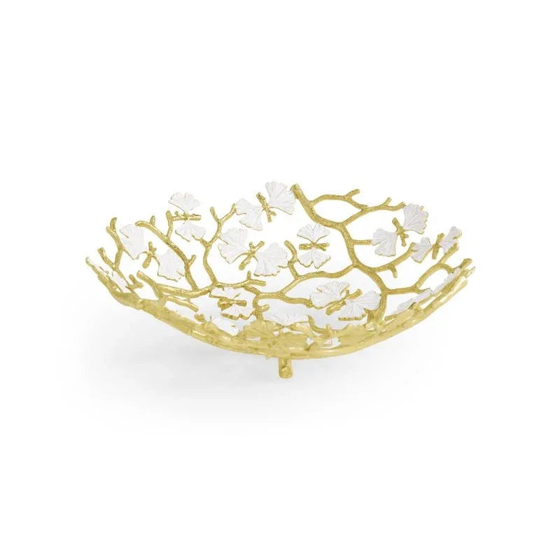 Butterfly Gingko Gold Bread Basket