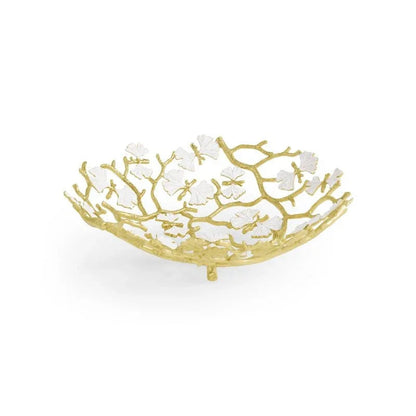 Butterfly Gingko Gold Bread Basket