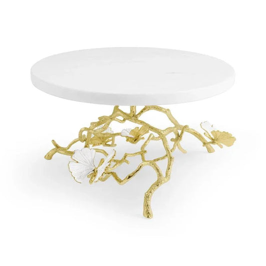 Butterfly Ginkgo Gold Cake Stand