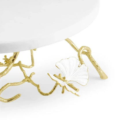 Butterfly Ginkgo Gold Cake Stand