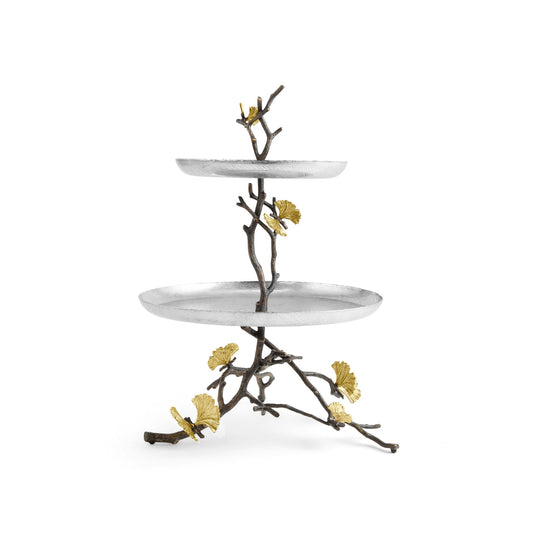 Butterfly Ginkgo 2 Tier Etagere by Michael Aram