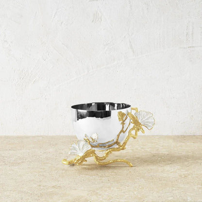 Butterfly Ginkgo Gold Nut Bowl