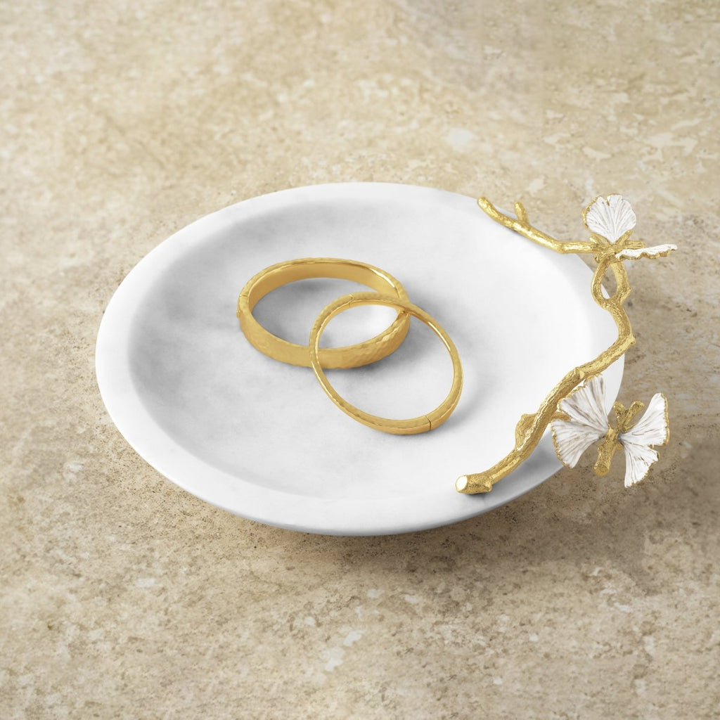 Butterfly Ginkgo Gold Trinket Dish