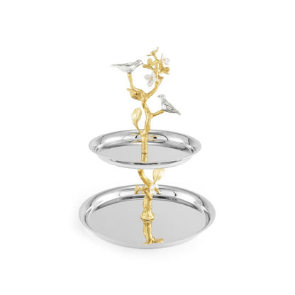 Lovebirds Silver & Gold Etagere