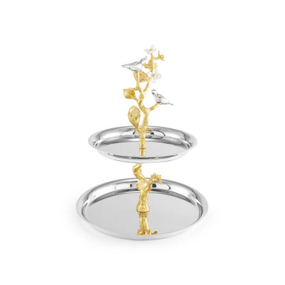 Lovebirds Silver & Gold Etagere
