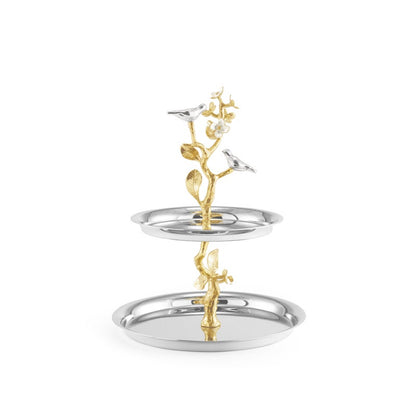 Lovebirds Silver & Gold Etagere