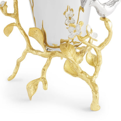 Lovebirds Silver & Gold Small Vase