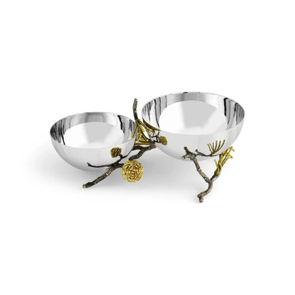 Pine Cone Double Bowl