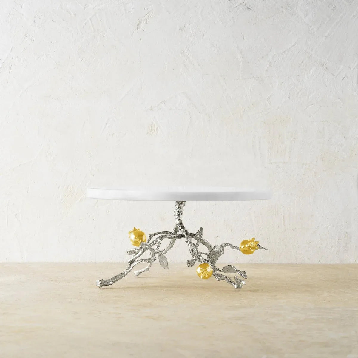Pomegranate Silver & Gold Cake Stand