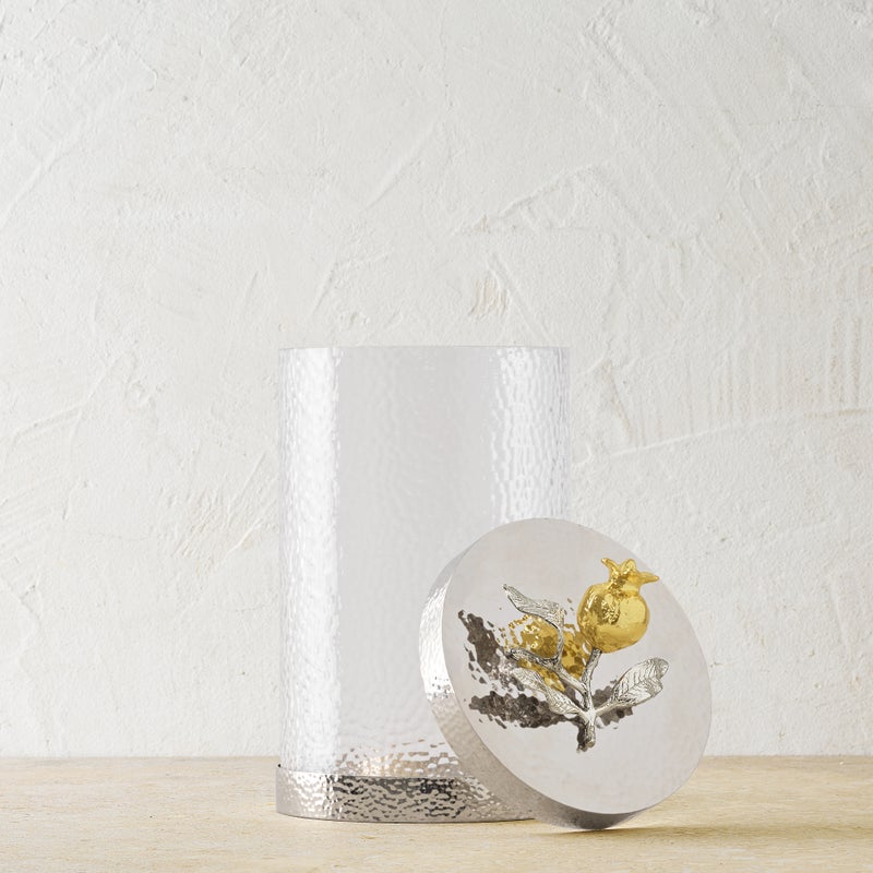 Pomegranate Silver & Gold Canister