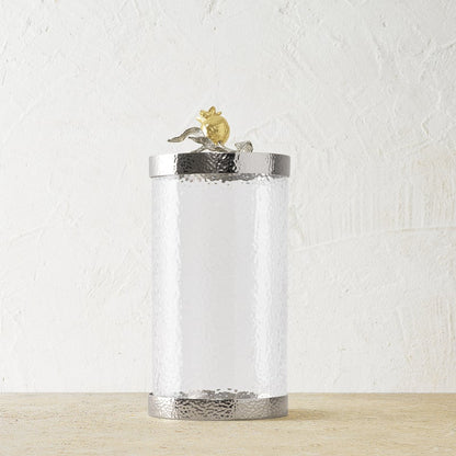 Pomegranate Silver & Gold Canister / L