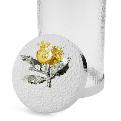 Pomegranate Silver & Gold Canister / L