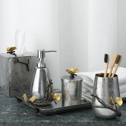 Butterfly Ginkgo Bath Collection Vanity Tray - Stainless Steel