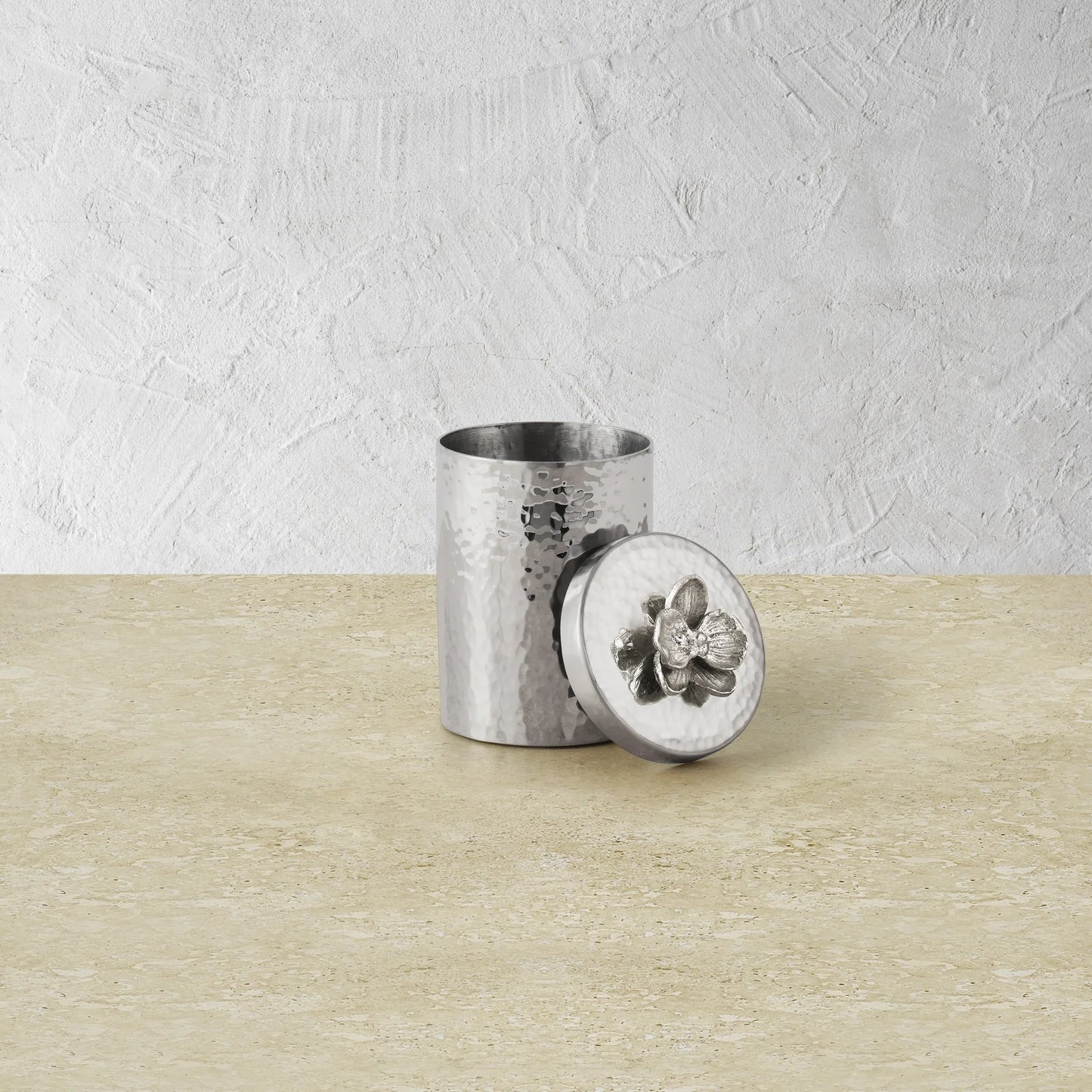 White Orchid Round Container