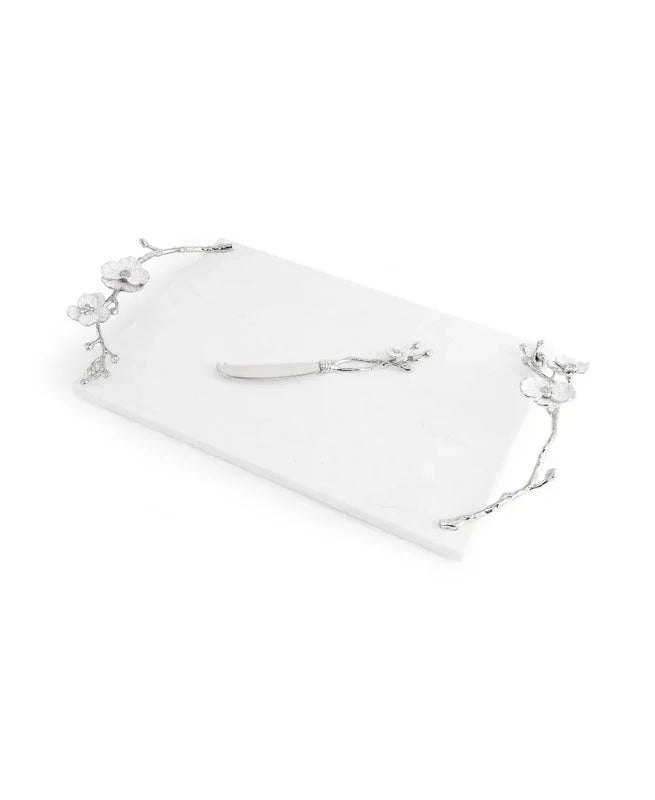 Silver Orchid Cheeseboard with Knife