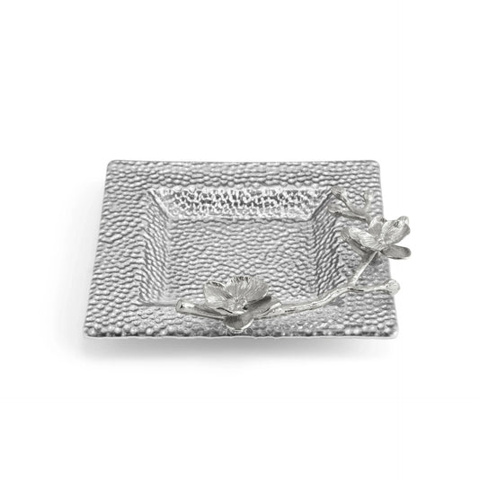 White Orchid Glass Snack Dish by Michael Aram