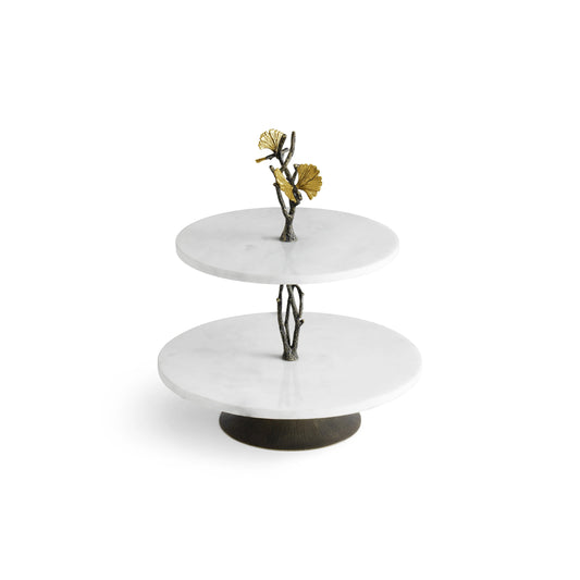 Butterfly Ginkgo Small Marble Etagere