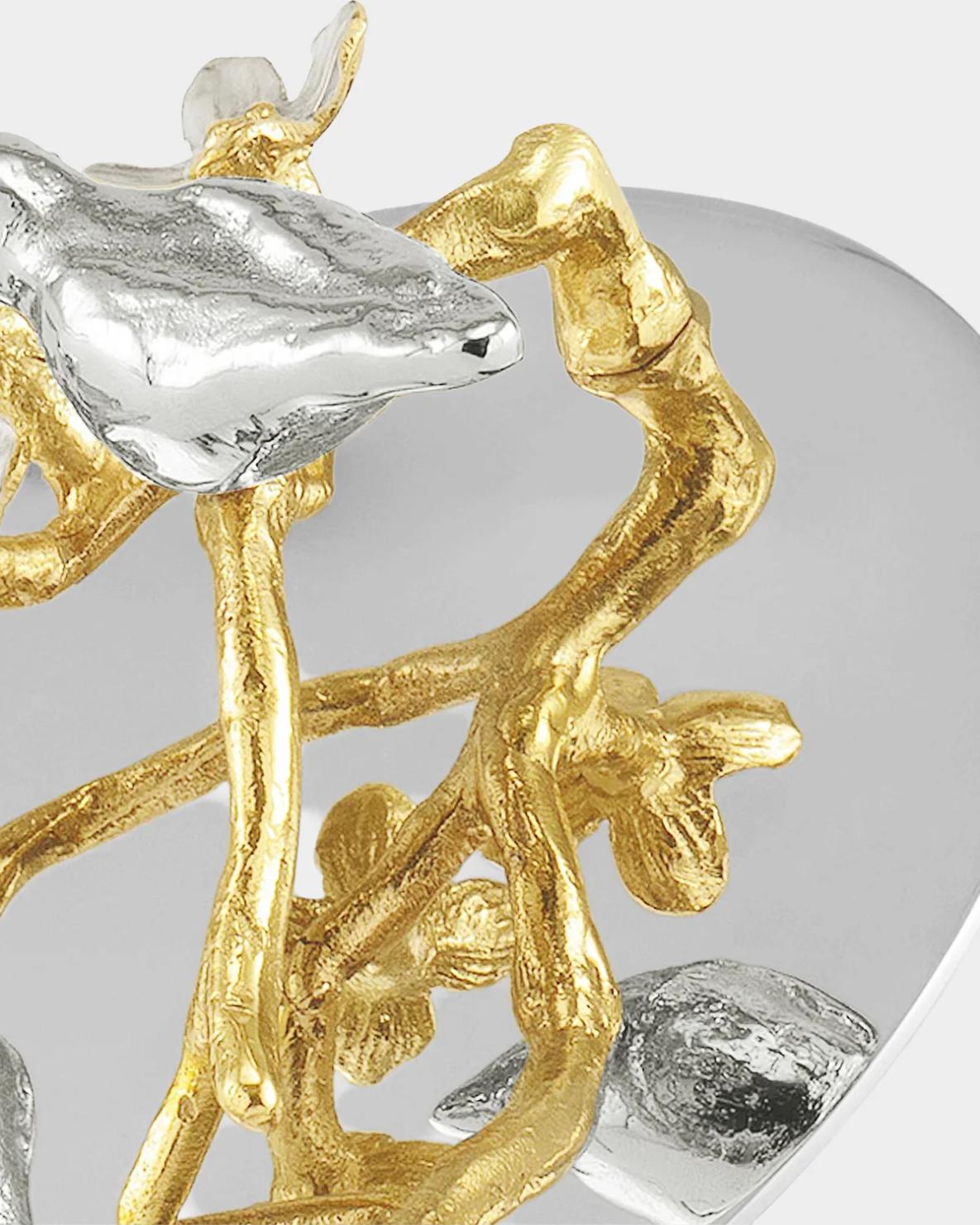 Lovebirds Silver & Gold Trinket Box