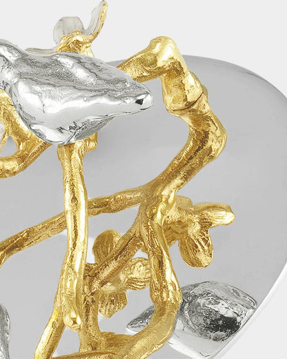 Lovebirds Silver & Gold Trinket Box