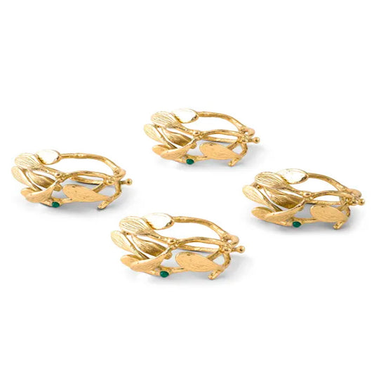 Mistletoe Napkin Ring Set of 4