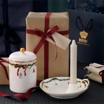 Star Fluted Christmas Jar With Lid