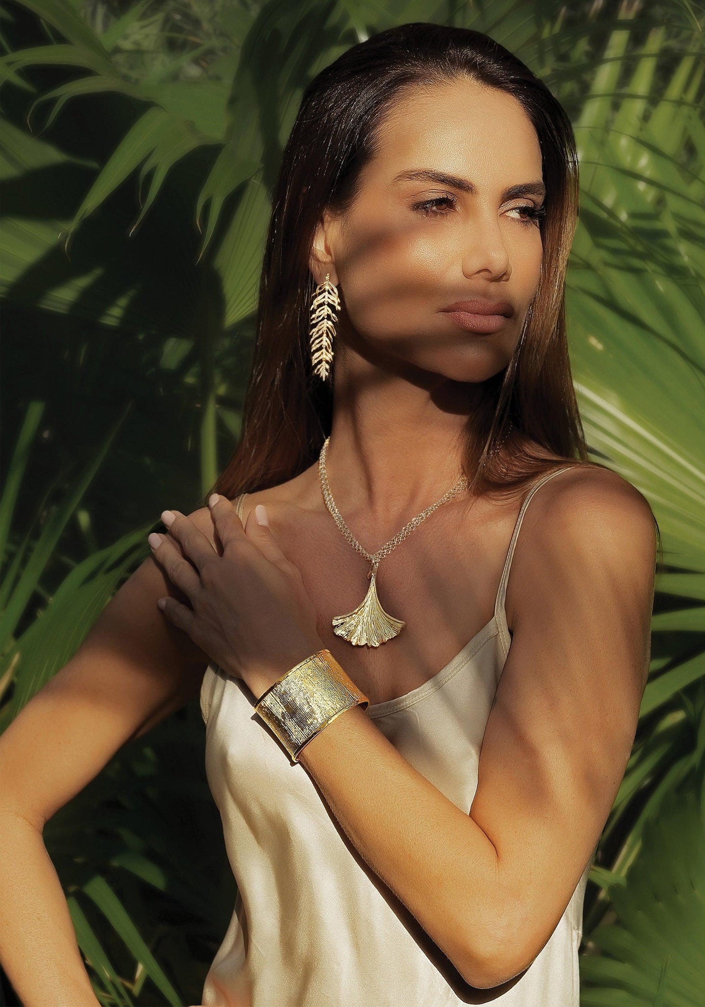 Palm Leaves Dangle Earrings