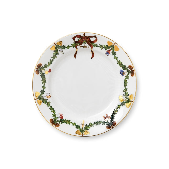 Star Fluted Christmas Dessert Plate