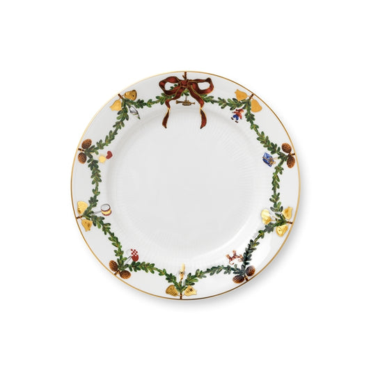 Star Fluted Christmas Dessert Plate