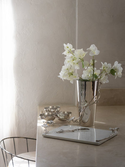 Silver Orchid Cheeseboard with Knife