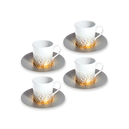 Souffle D'or Set of 4 Coffee Cups and Saucers